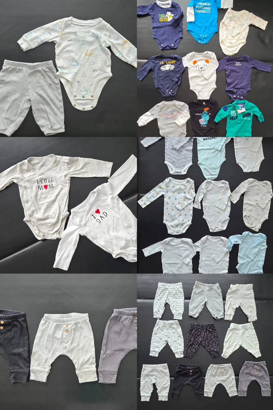 Baby long sleeve bodysuit (20 pcs) and Pants (11 pcs) Bundle