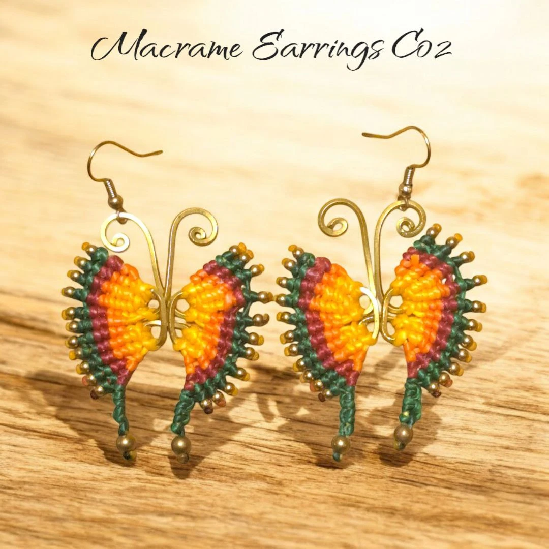 Macrame Butterfly Earrings C02 🏆