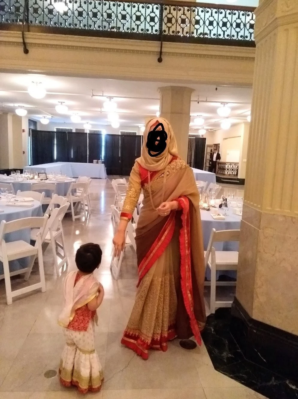 Beautiful Embellished Sari with velvet accent