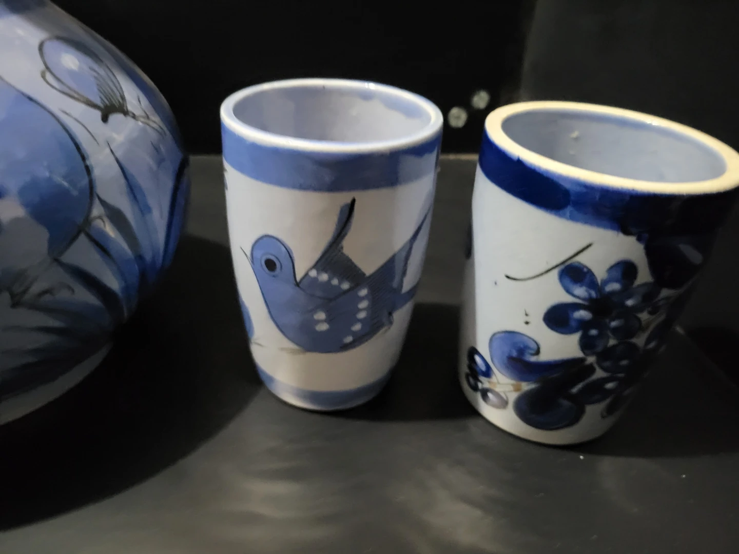 Hand-painted ceramic pitcher and cup set - photo 2