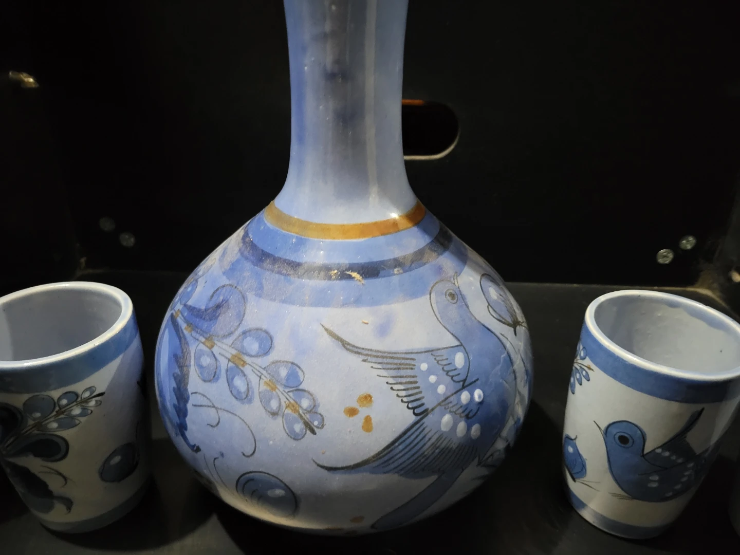 Hand-painted ceramic pitcher and cup set - photo 3