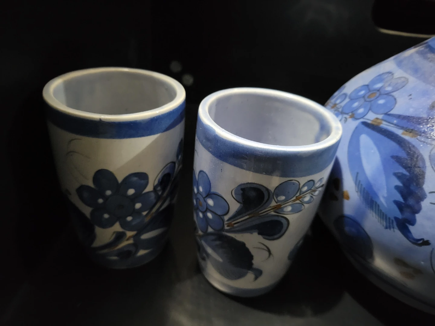 Hand-painted ceramic pitcher and cup set - photo 4