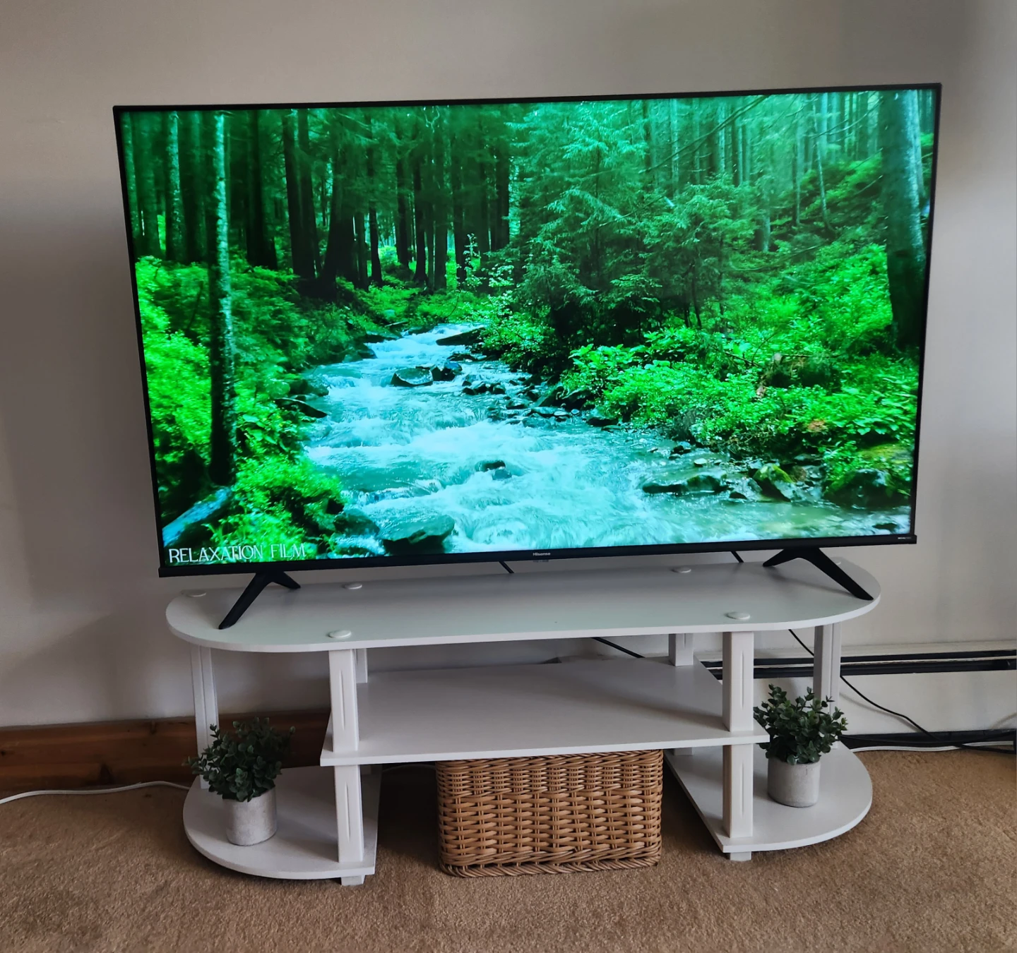 White TV stand _ up to 55 in