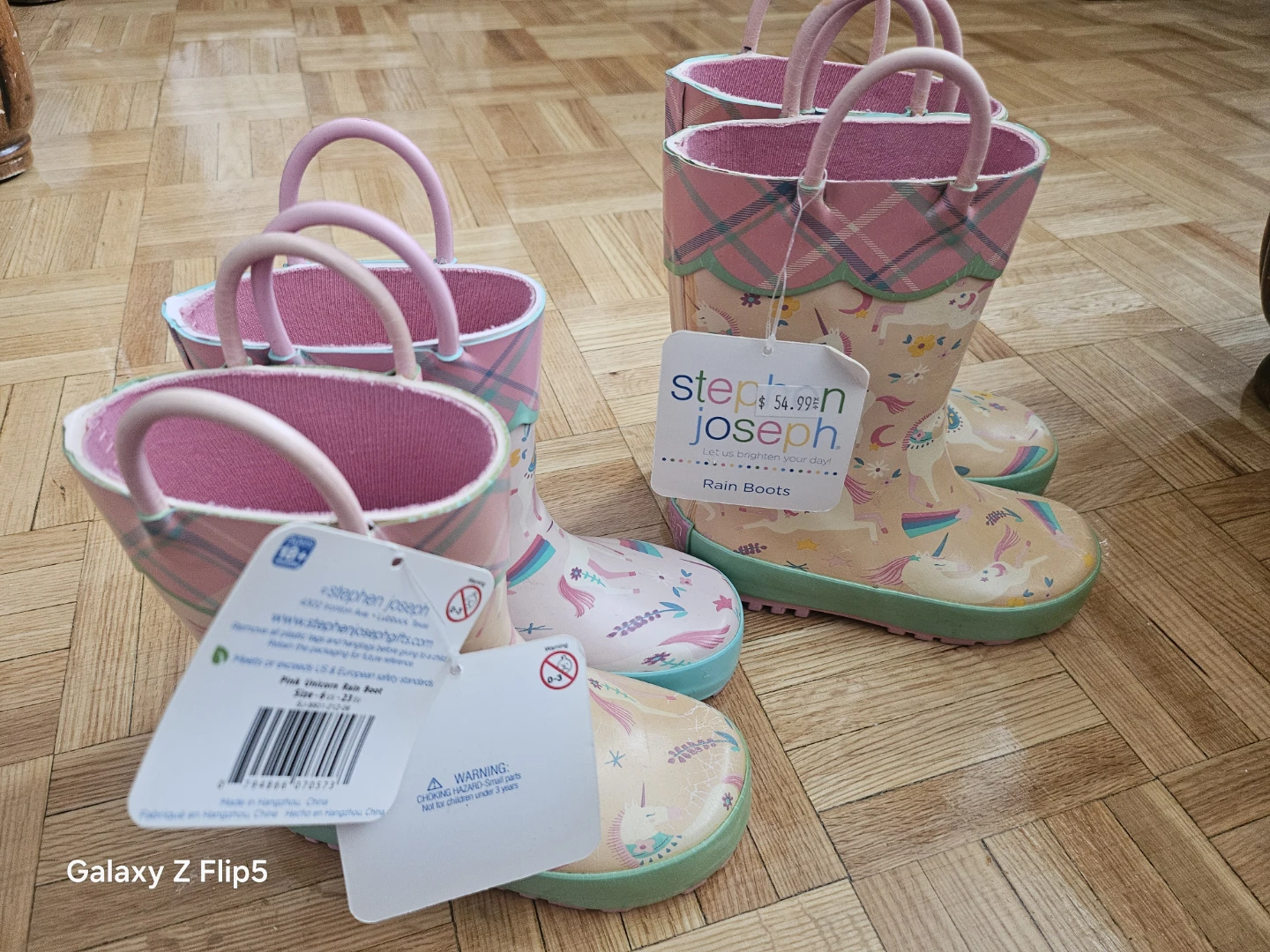 Stephen Joseph Pink Unicorn Rain Boots Size 12/13
