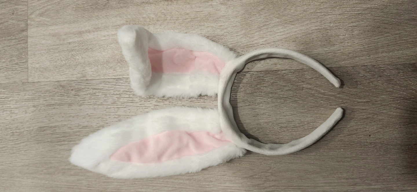 White Fuzzy Bunny Ears Headband - photo 4