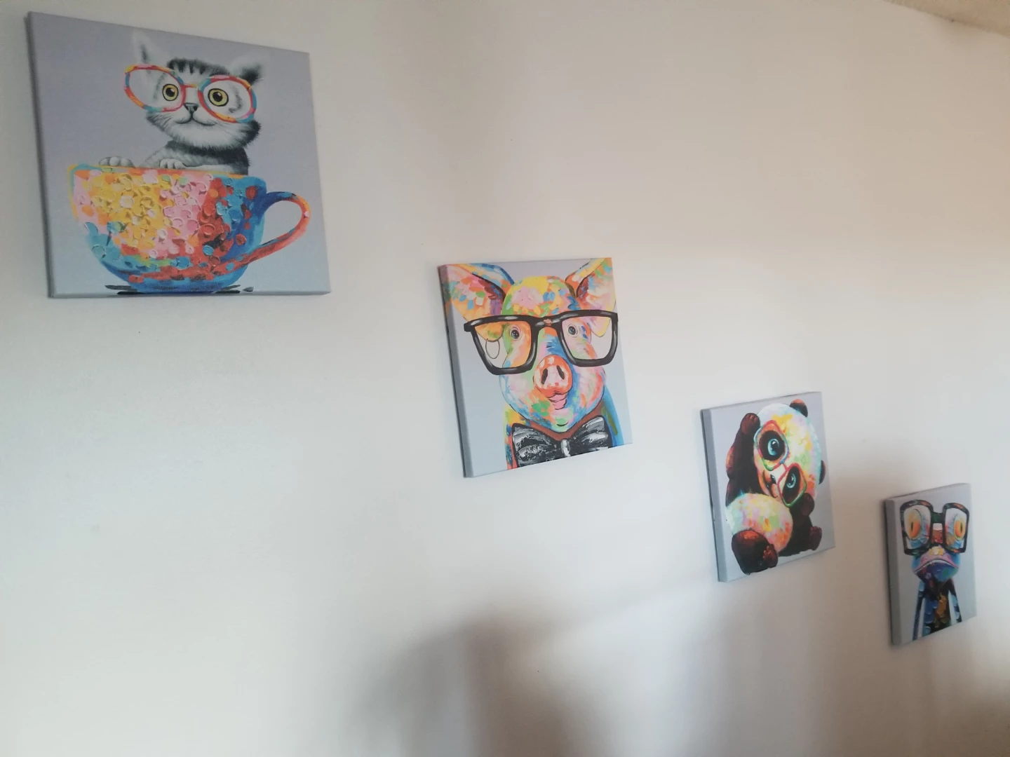 Set of 4 Canvas Wall Art Prints - Whimsical Animals
