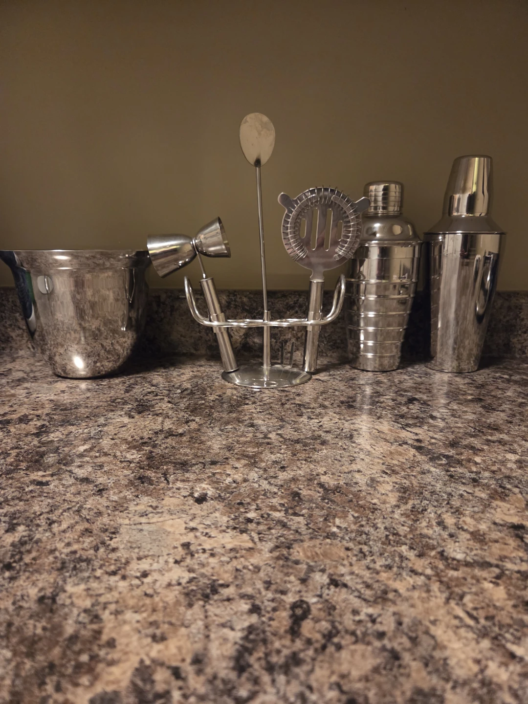 Stainless Steel Cocktail Bar Tool Set with Stand