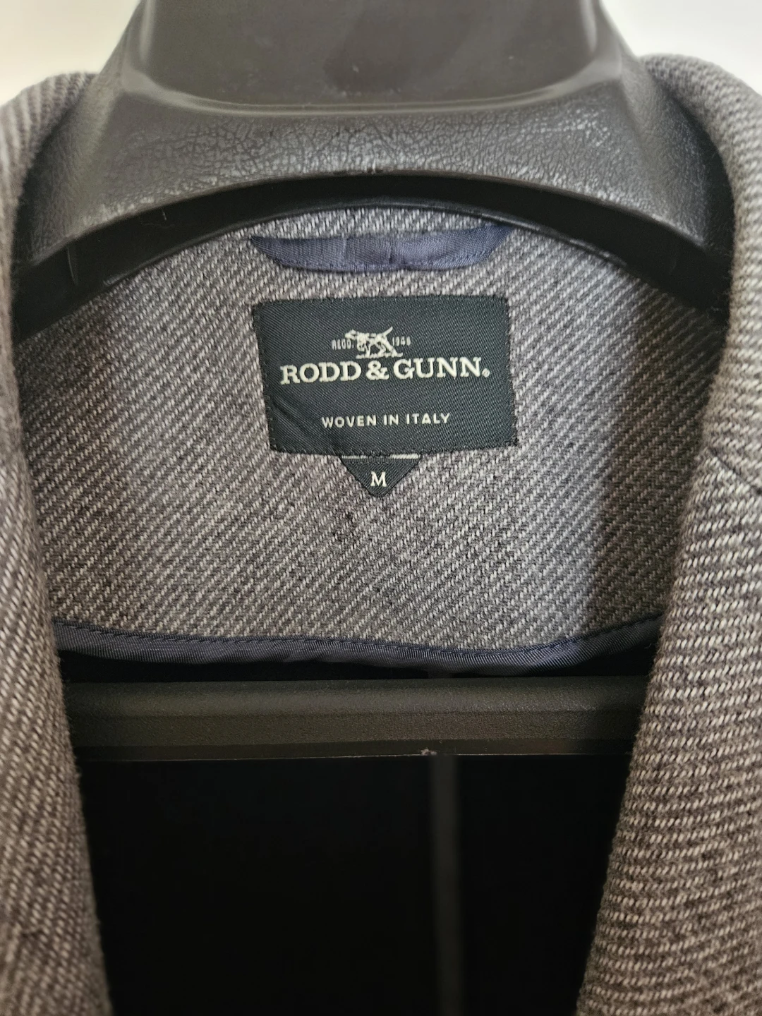 Rodd & Gunn Grey Herringbone Wool Blend Topcoat - Men's Size M - photo 3