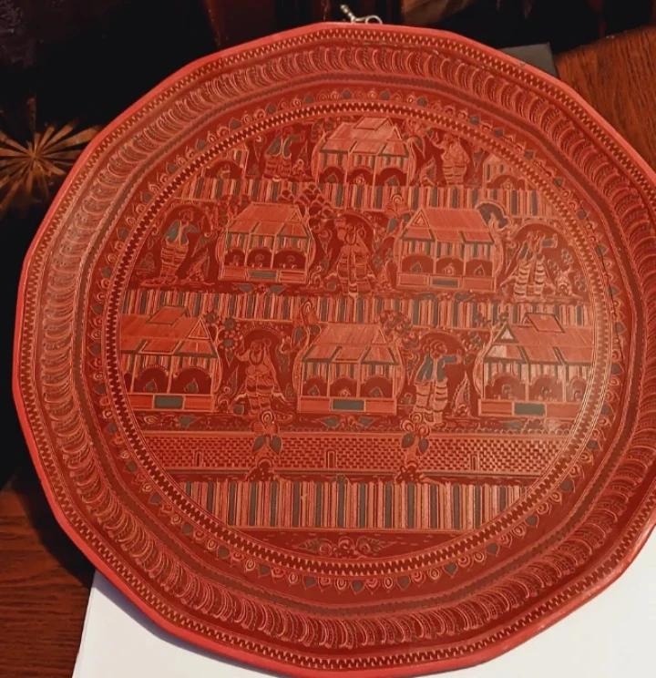 Gorgeous Burmese Lacquered Large Tray - photo 2