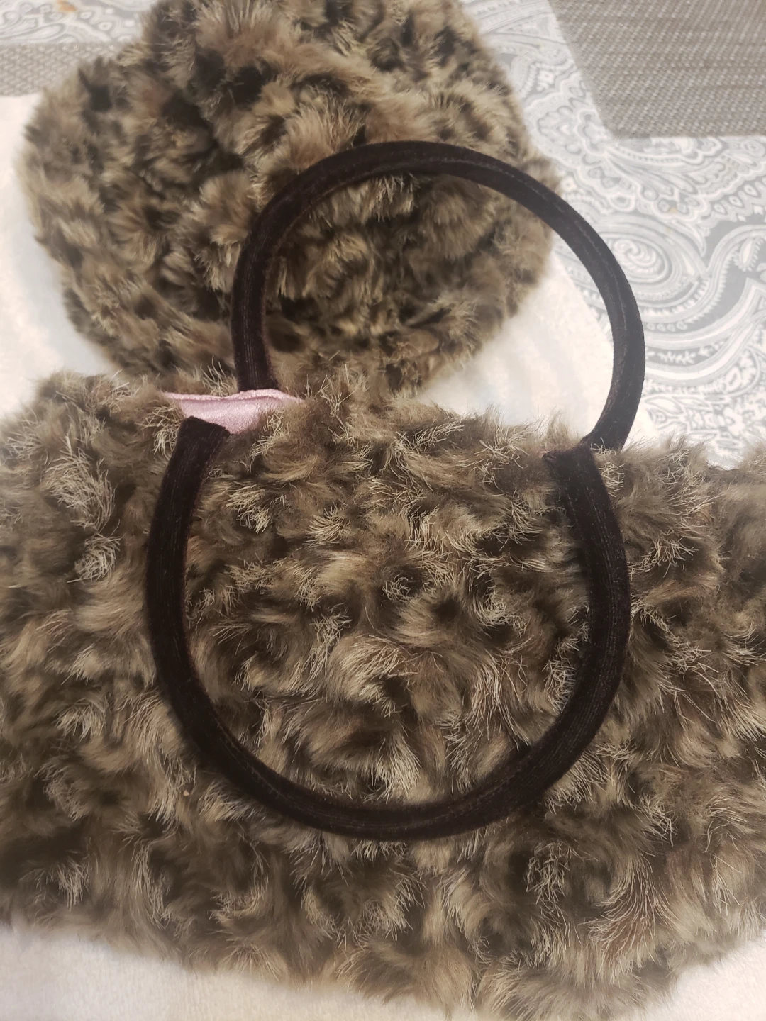 F.L.A.G. Accessories Faux Fur Handbag and Hat Set - photo 4