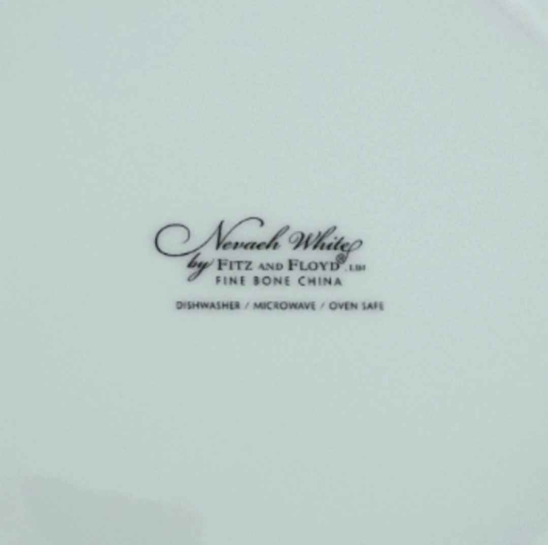 Fitz and Floyd Nevaeh White Fine Bone China Dinnerware Set - photo 5