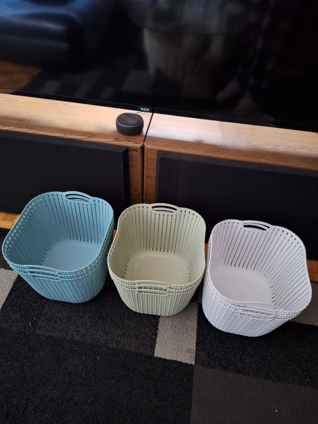 9 Plastic Baskets.