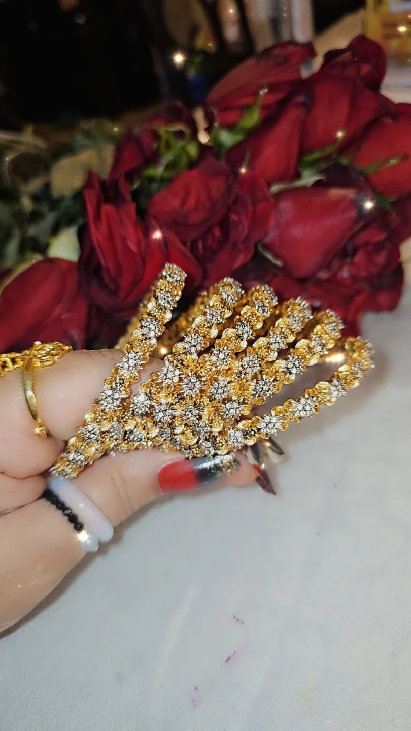 Gold-tone Diamond inspired style Bangles - photo 2