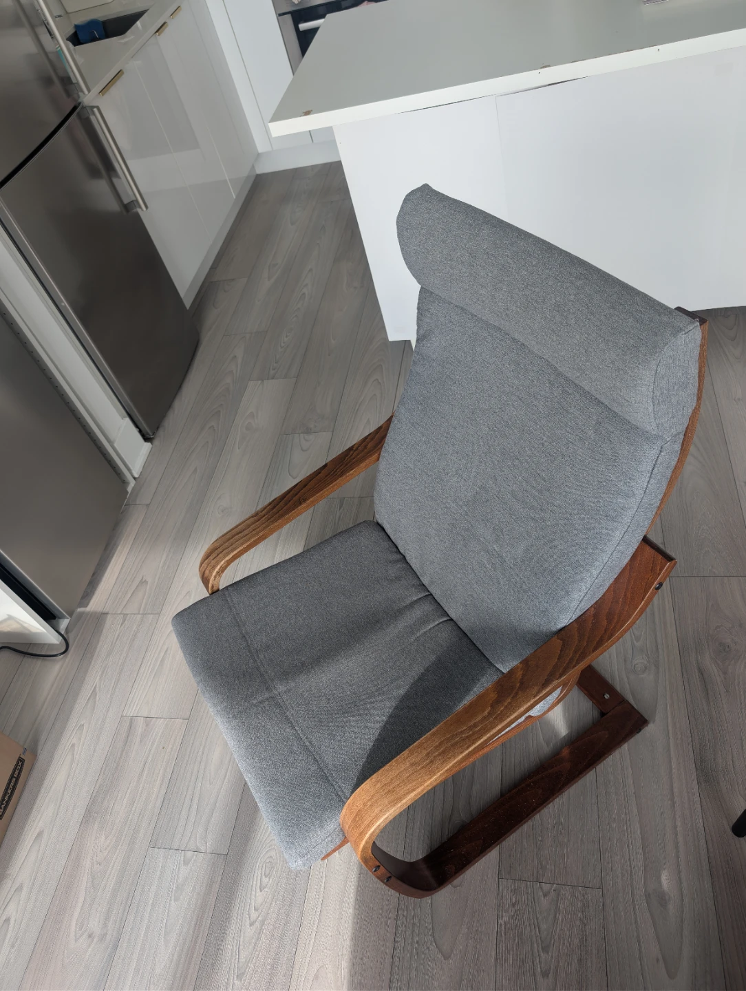 Grey & Walnut IKEA Poang Chair - photo 2