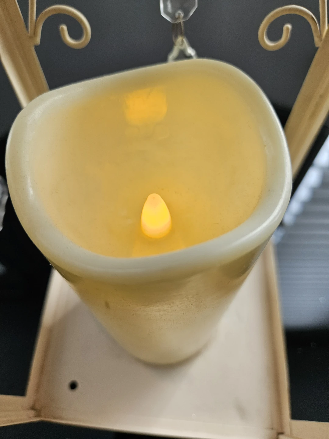 Distressed Ivory Lantern with LED Candle - photo 3