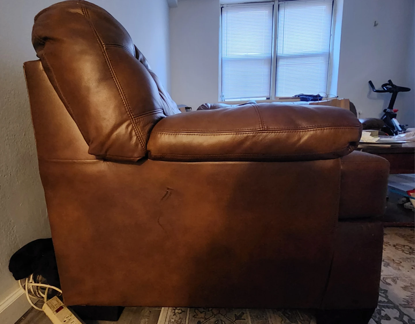 Brown Leather Sofa - photo 3