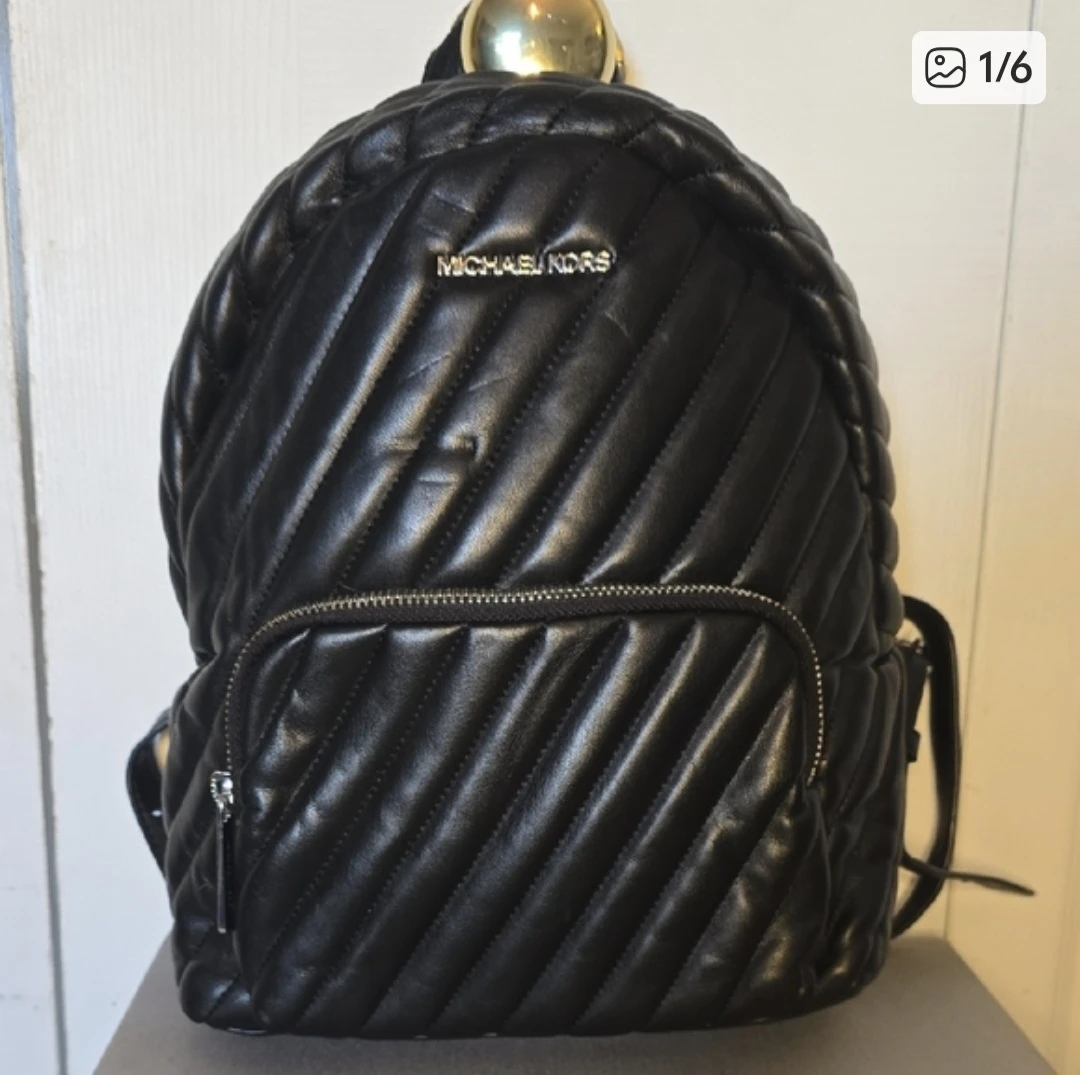 Michael Kors Quilted Black Leather Backpack