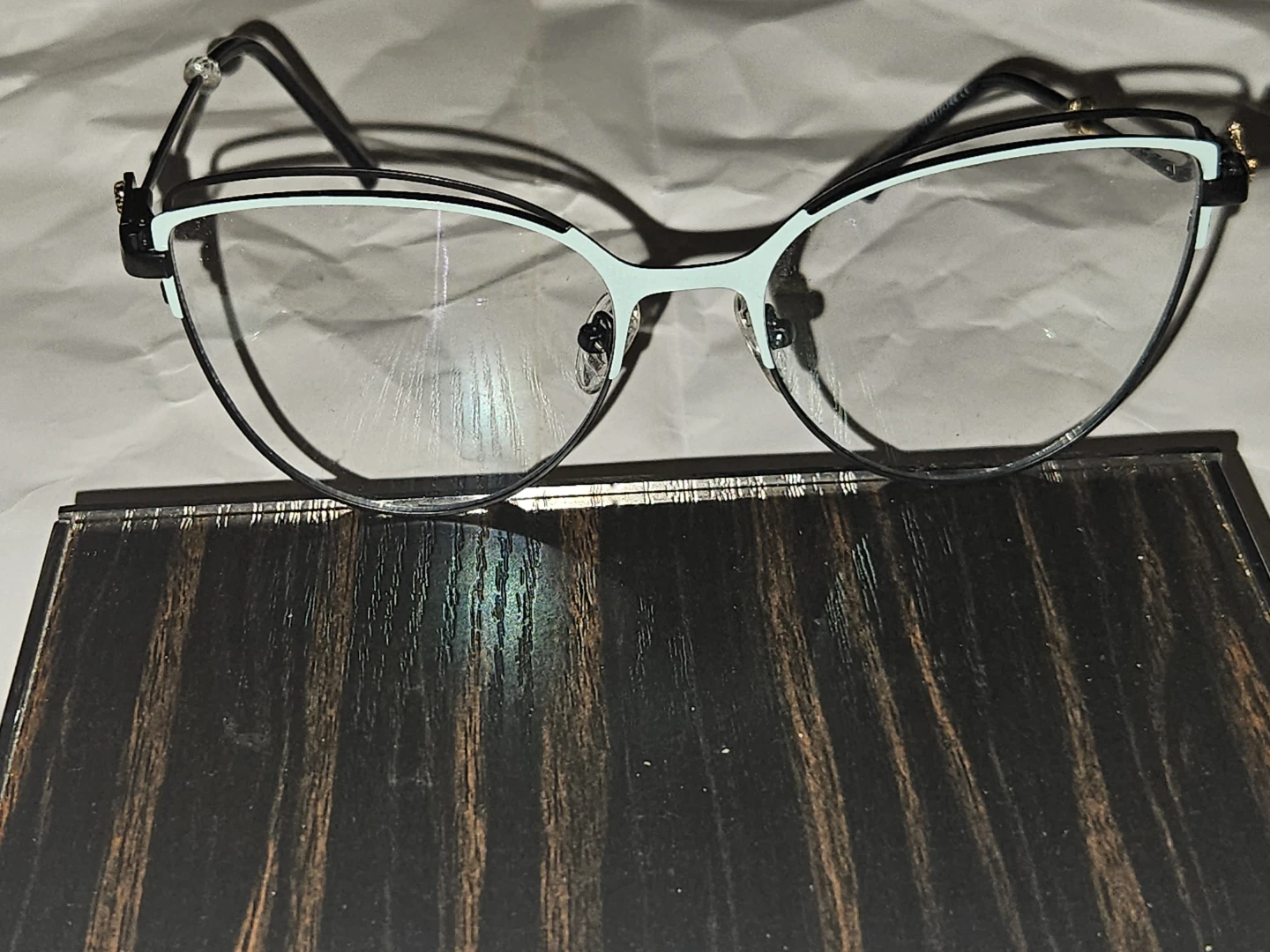 Cat-Eye Eyeglasses with Cross Embellishments