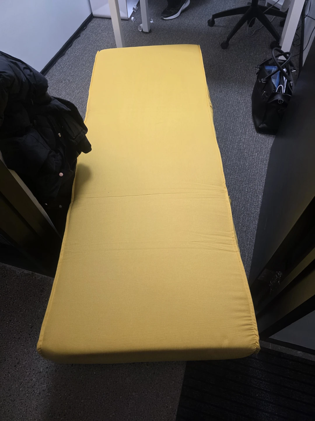 Yellow Convertible Chair Bed with Pillow - photo 2