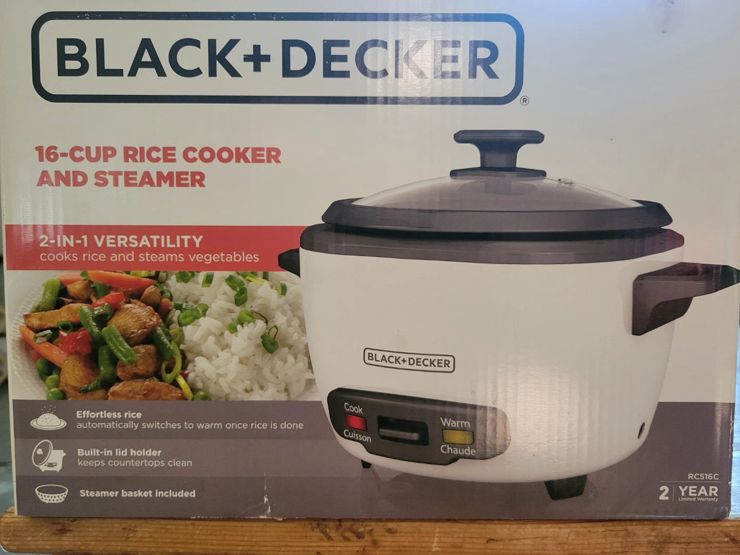 BLACK+DECKER 16-Cup Rice Cooker and Steamer