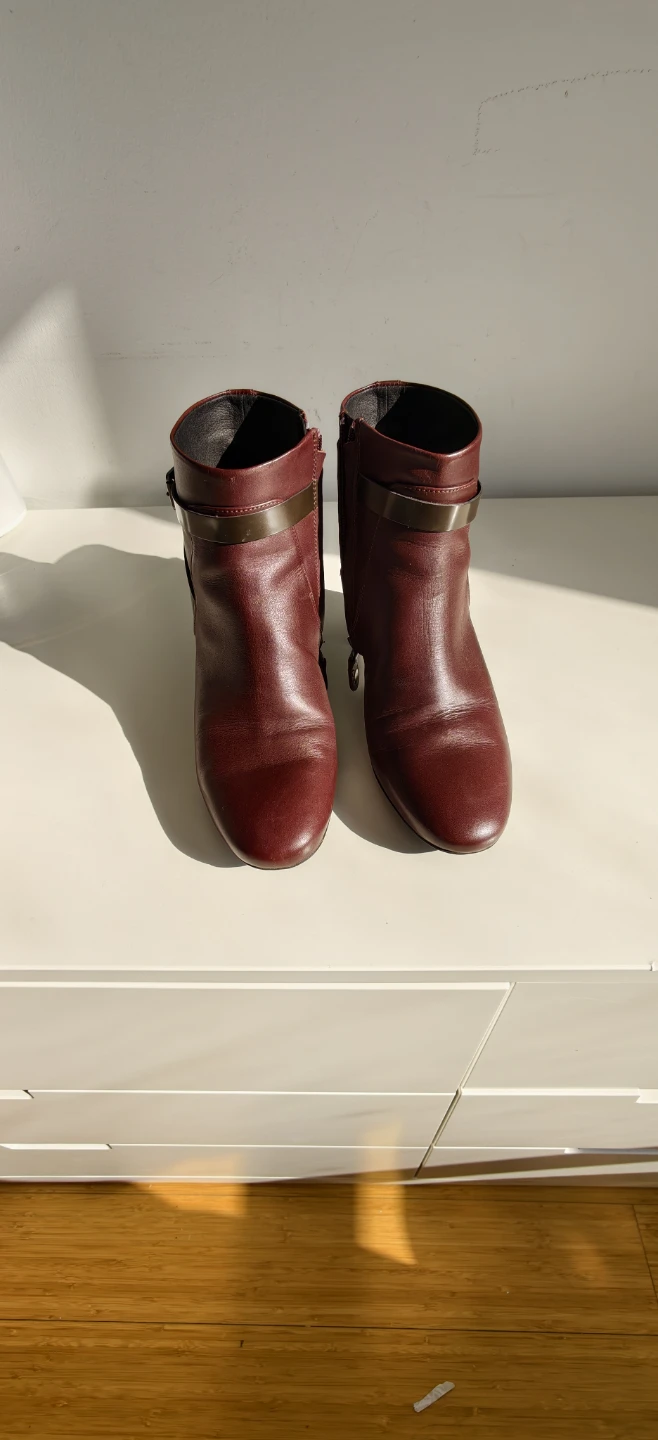 Geox Burgundy Leather Ankle Boots - photo 2