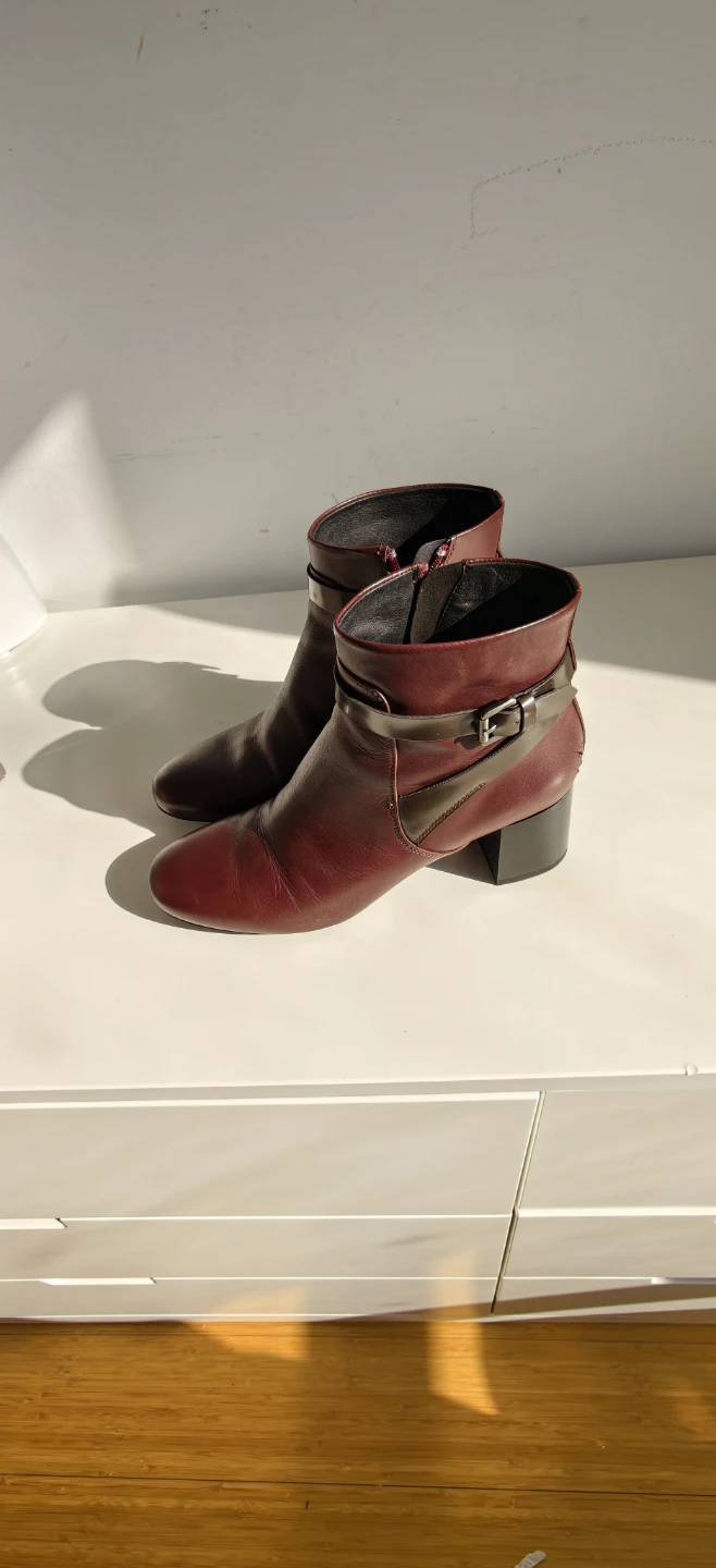 Geox Burgundy Leather Ankle Boots - photo 3