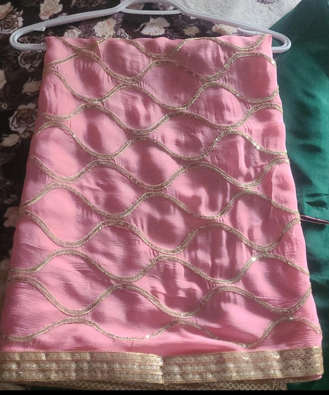 Embroidered Green and Pink Kurti Set - photo 3