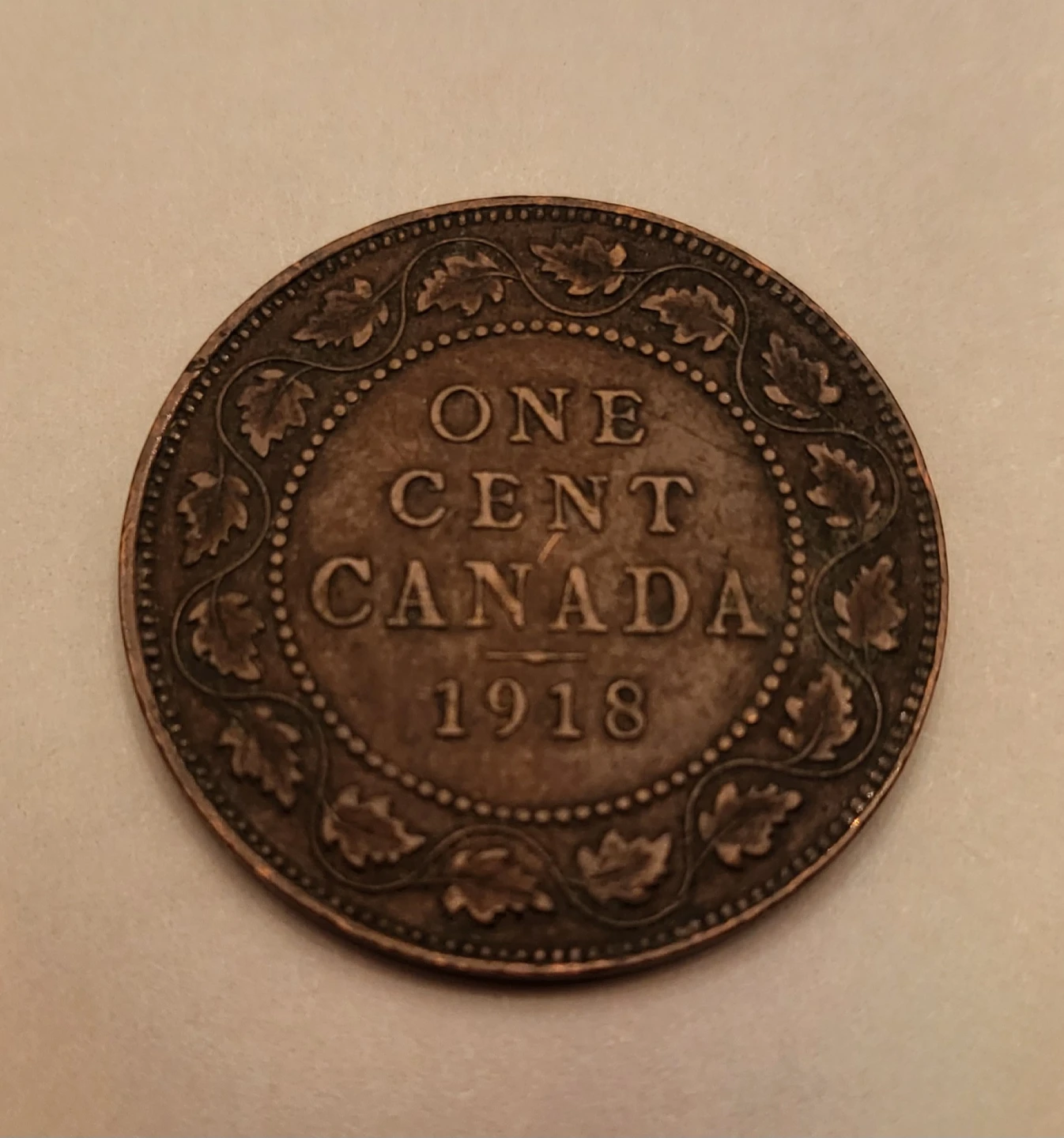 1918 Canadian One Cent Coin