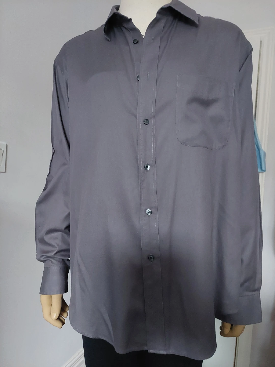 Roundtree & Yorke Men's Dress Shirt - Grey, Size L 🏆 - photo 4