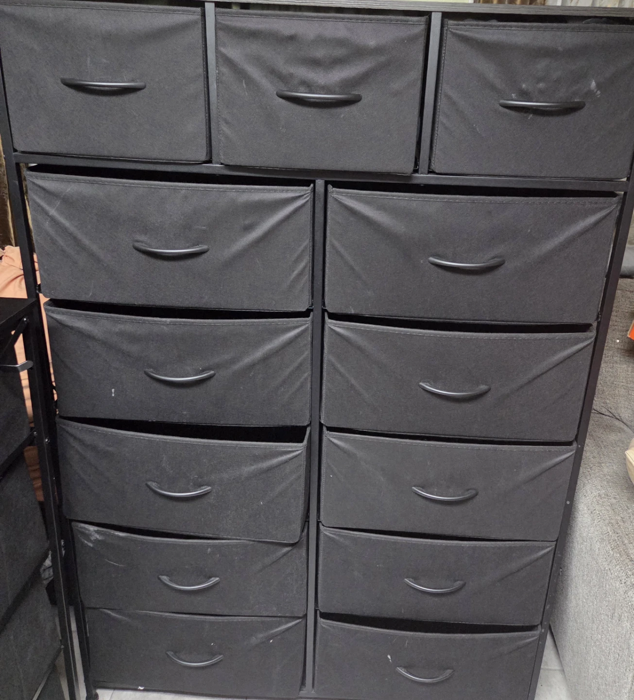 Black Fabric Drawer Dresser