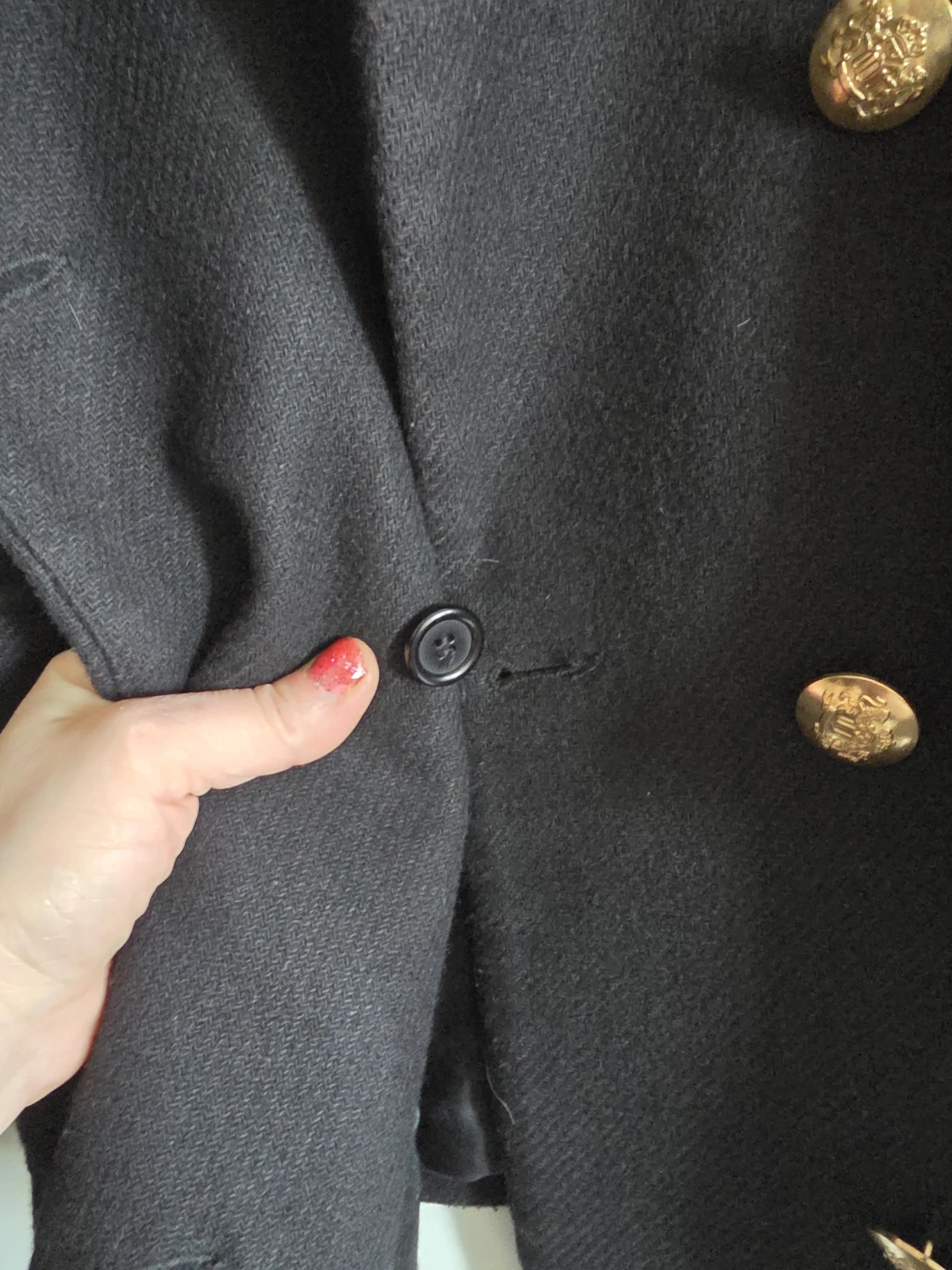 Zara Black Double-Breasted Military Style Jacket - XS 🏆 - photo 5