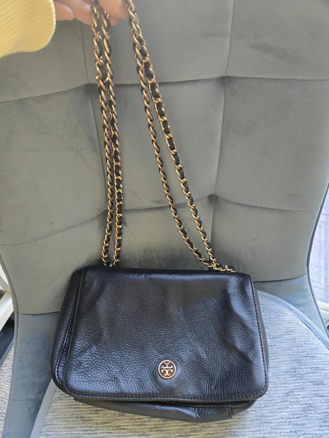Tory Burch Black Leather Chain Shoulder Bag
