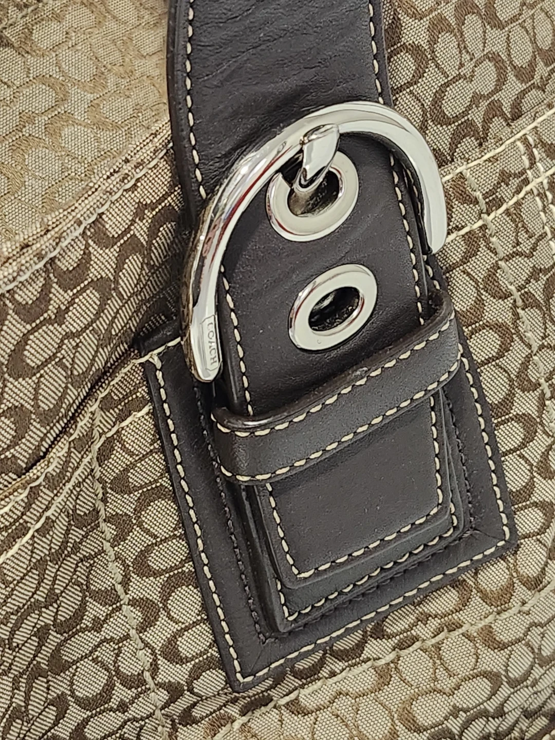 Coach  C Monogram Tote Bag jacquar brown leather - photo 3