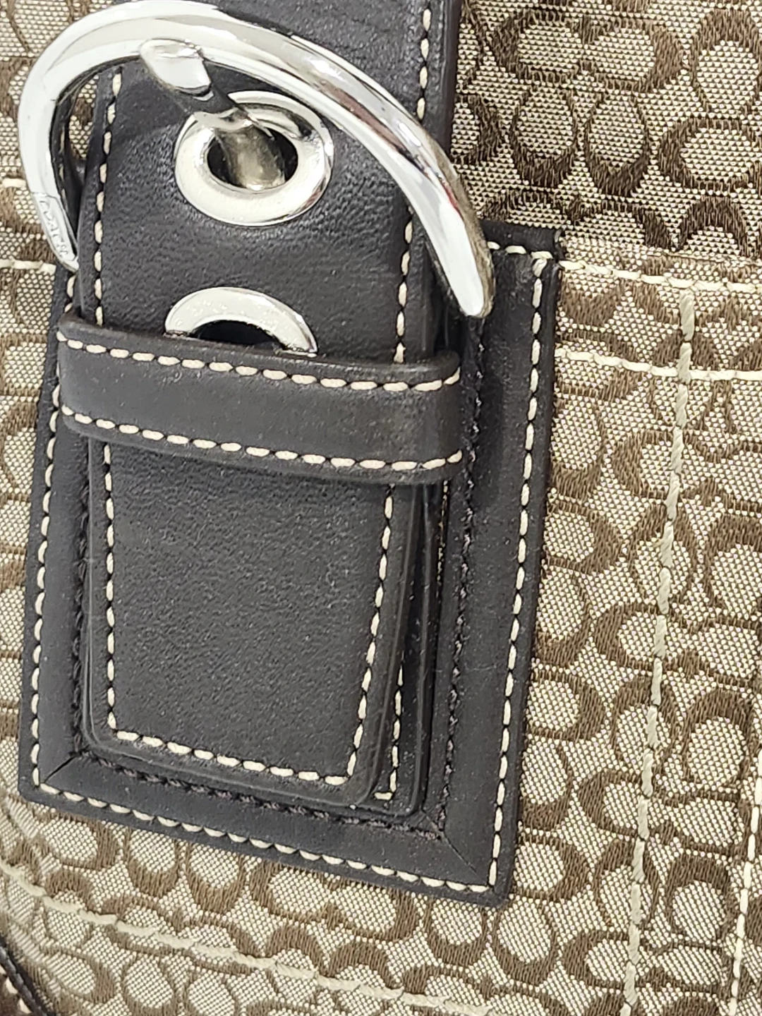 Coach  C Monogram Tote Bag jacquar brown leather - photo 4