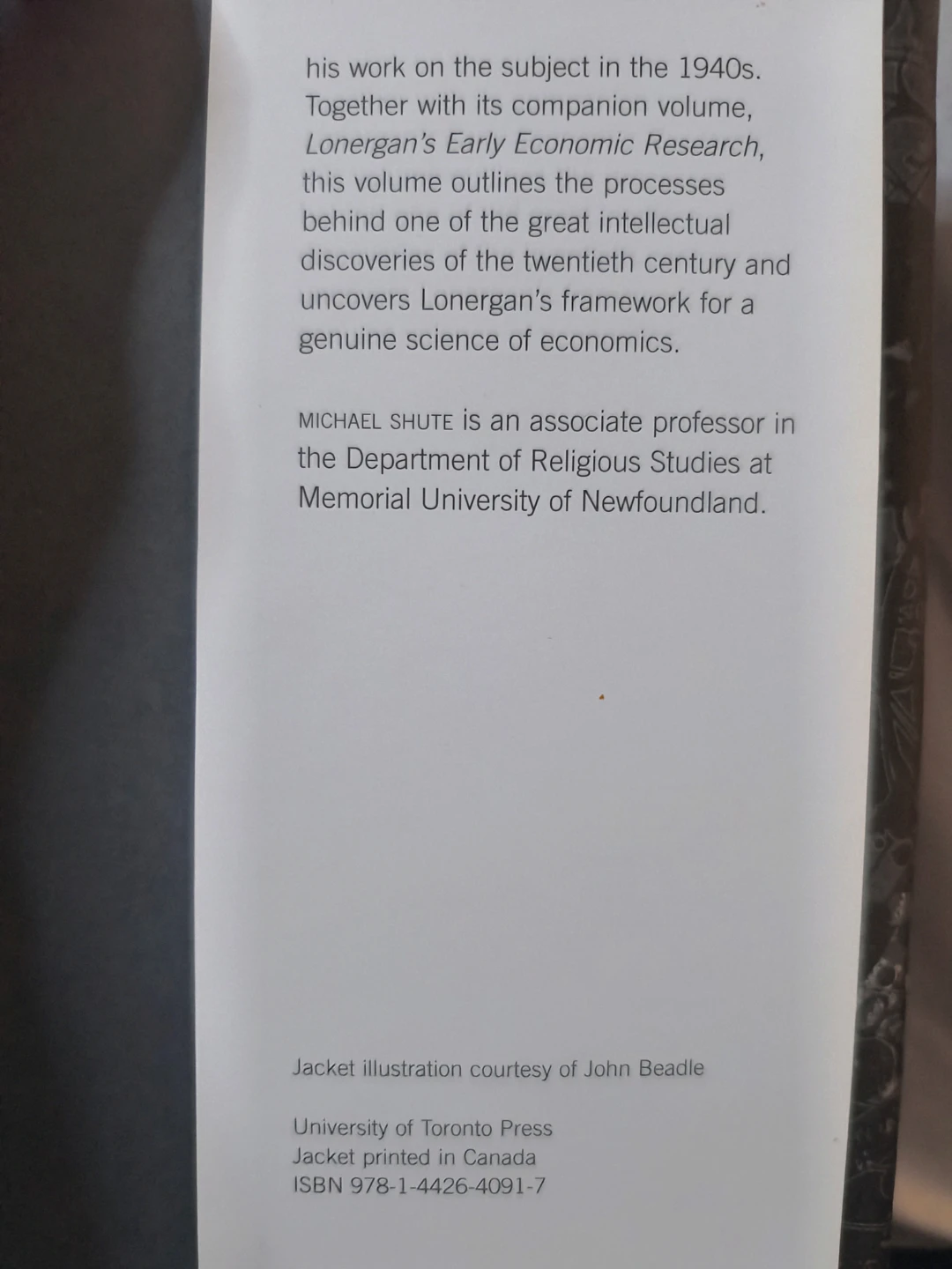 Lonergan's Discovery of the Science of Economics, hardcover - photo 4