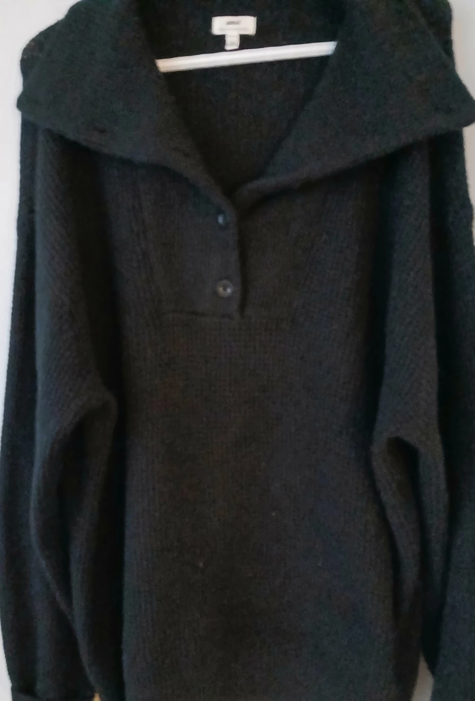 Aerie Black Knit Collared Pullover Sweater M