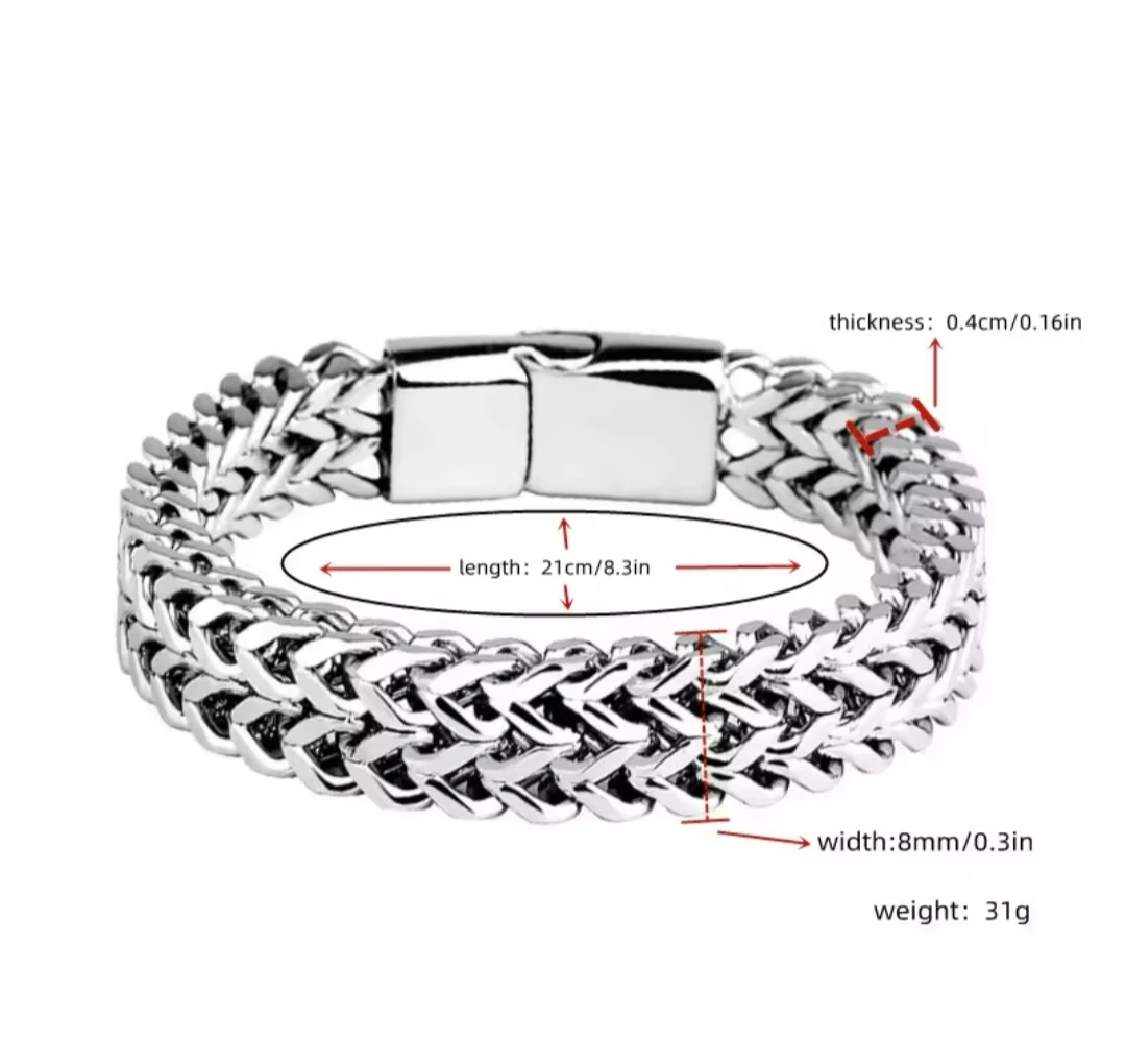 Men's Stainless Steel Chain Bracelet - photo 2