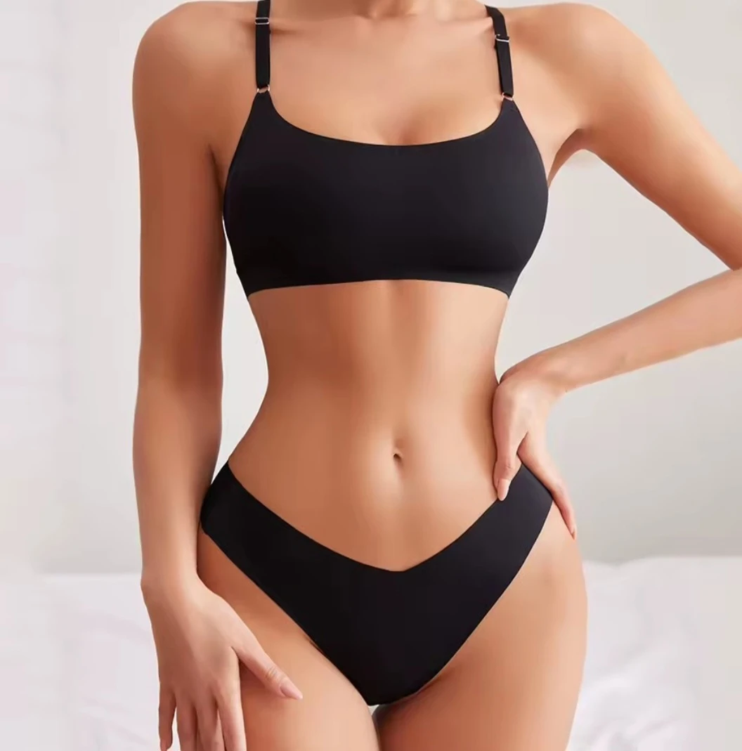 Black Bralette and Thong Set - photo 2
