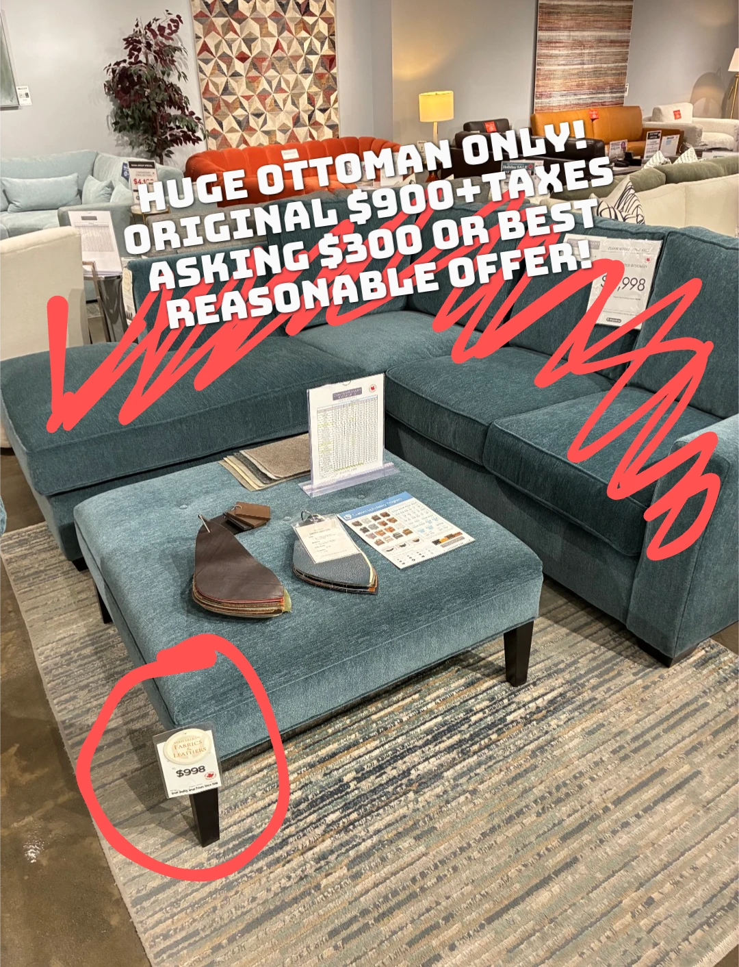 Blue Ottoman (OTTOMAN ONLY)