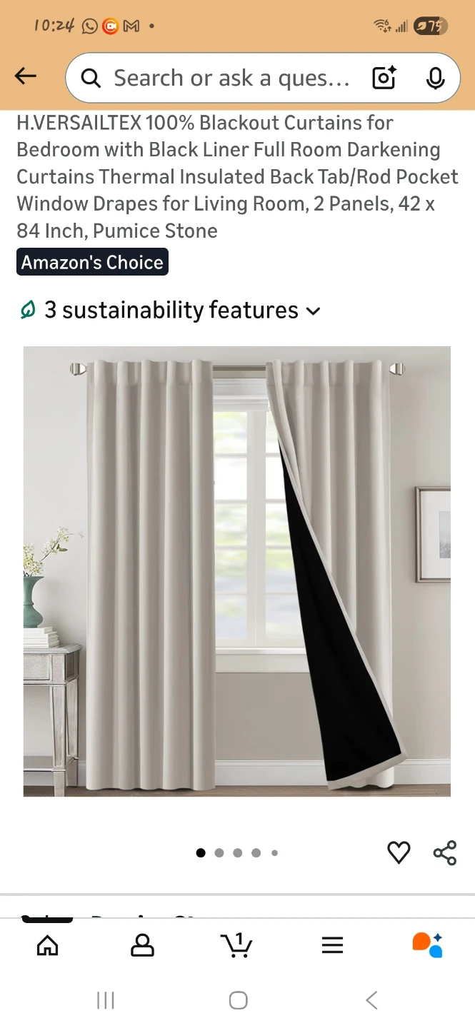 100% Blackout Curtains - 2 Panels, 42" x 84" each