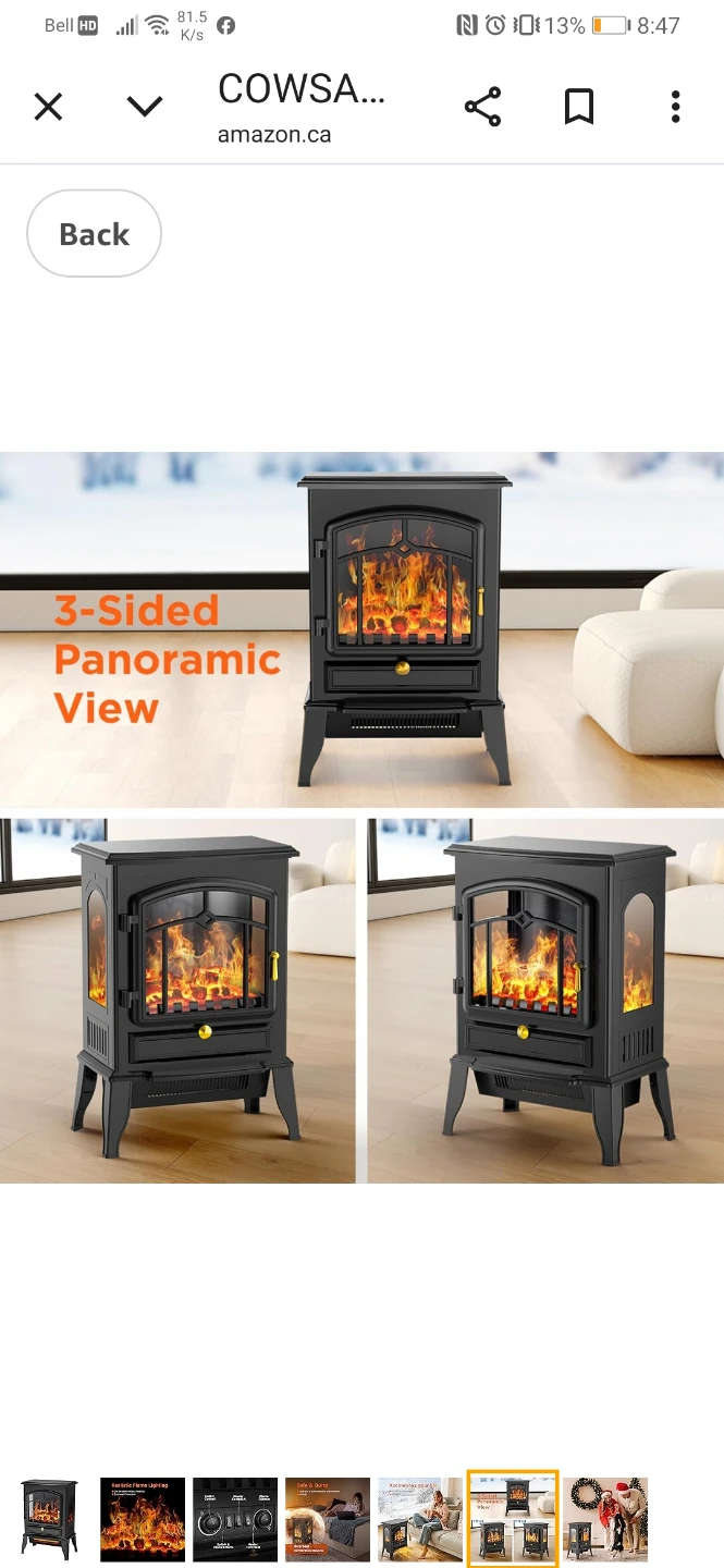 Electric Fireplace Heater- not metal)