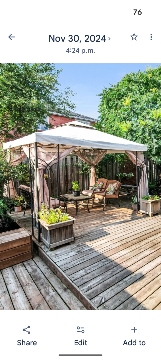 Metal Gazebo Canopy Tent with Curtains 10x10 and FAN