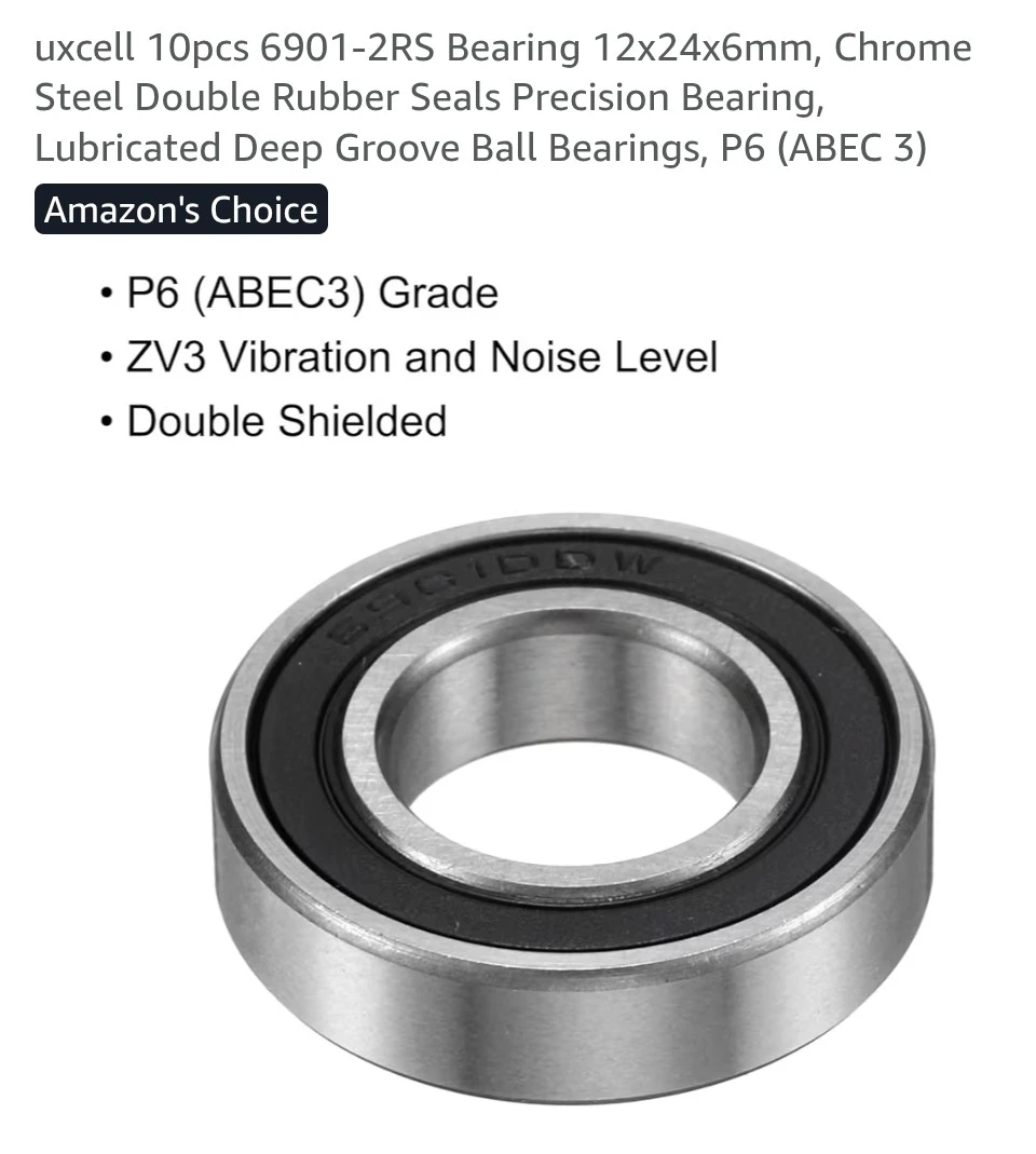 Set of 9 uxcell 6901-2RS Ball Bearings