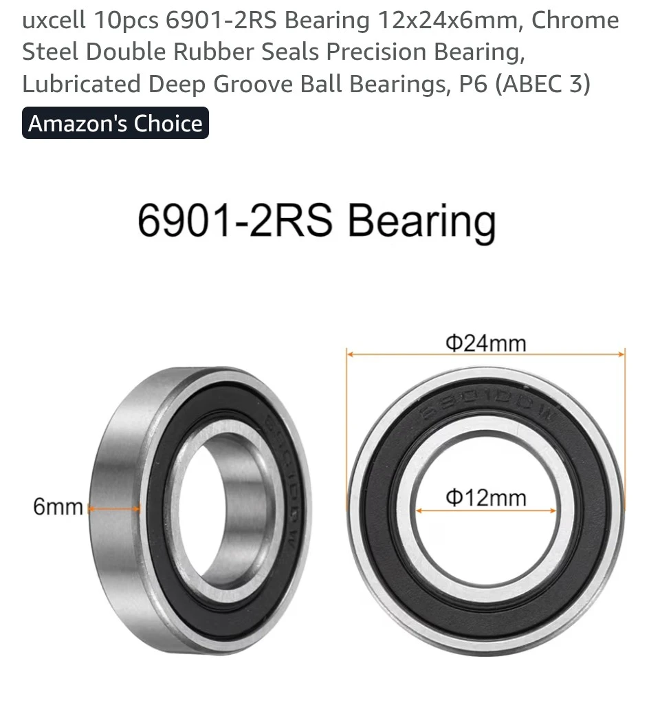 Set of 9 uxcell 6901-2RS Ball Bearings - photo 5