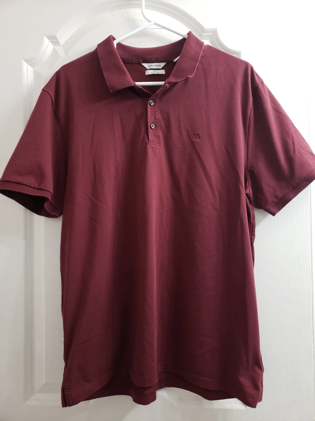 Calvin Klein Classic Fit Polo Shirt - Burgundy - L/G