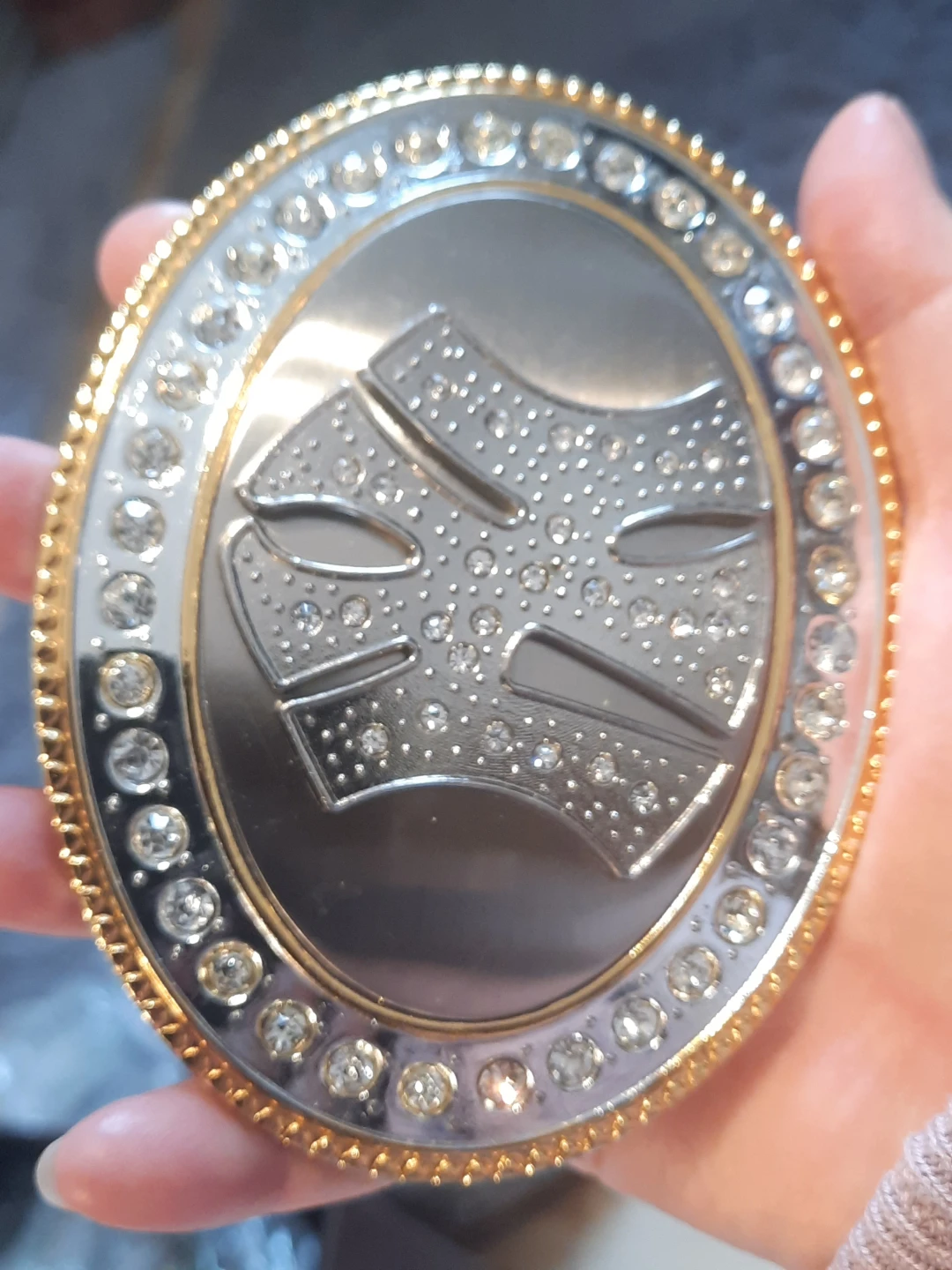 Decorative Belt Buckle with Rhinestones