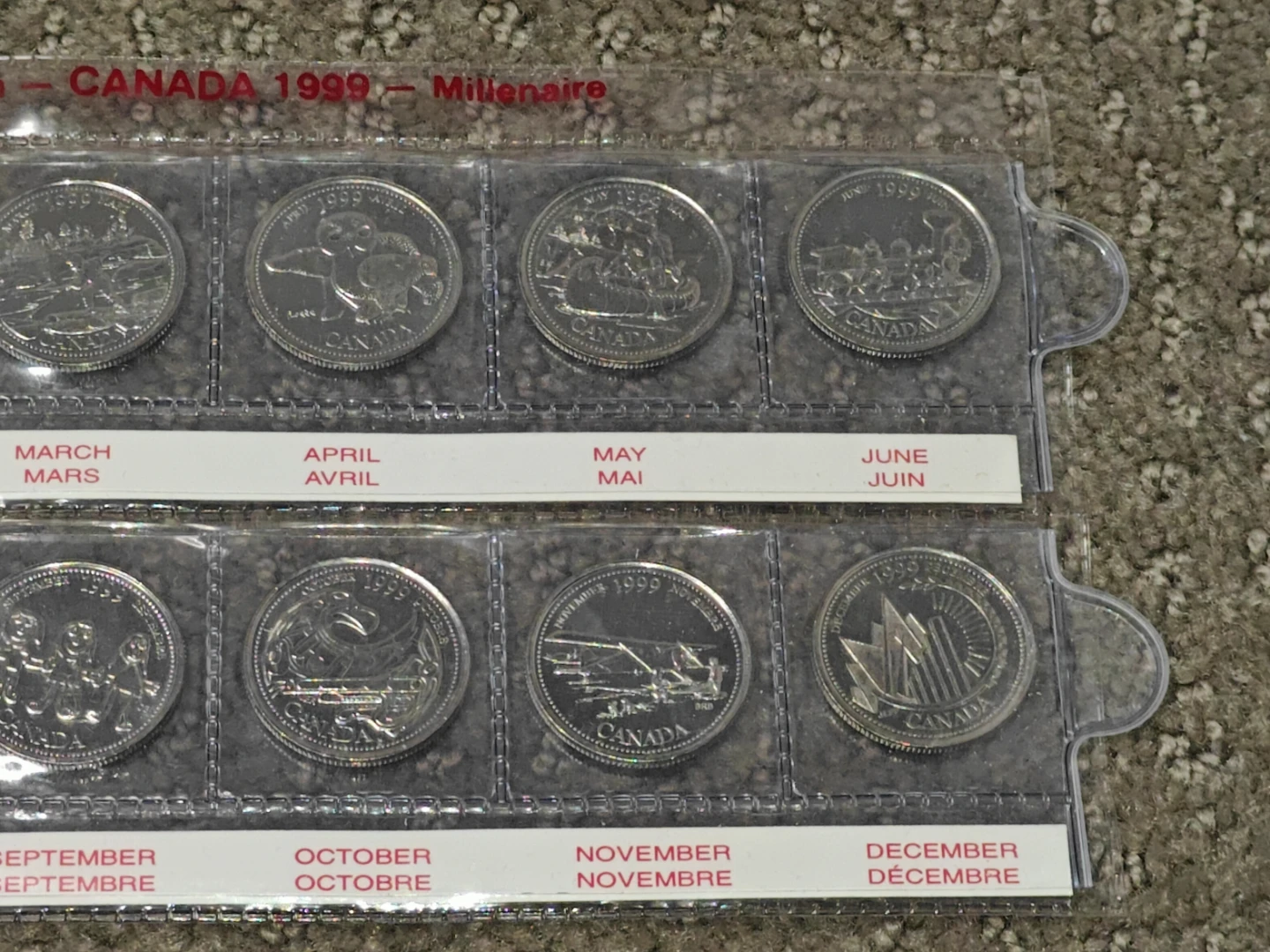 1999 Royal Canadian Mint Millennium 12 Coin Set Collection - photo 3