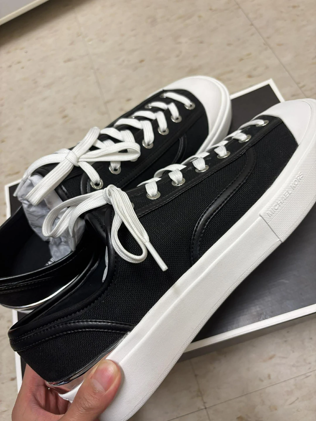 Michael Kors Black Canvas Shoes/Sneakers - Men Size 11.5