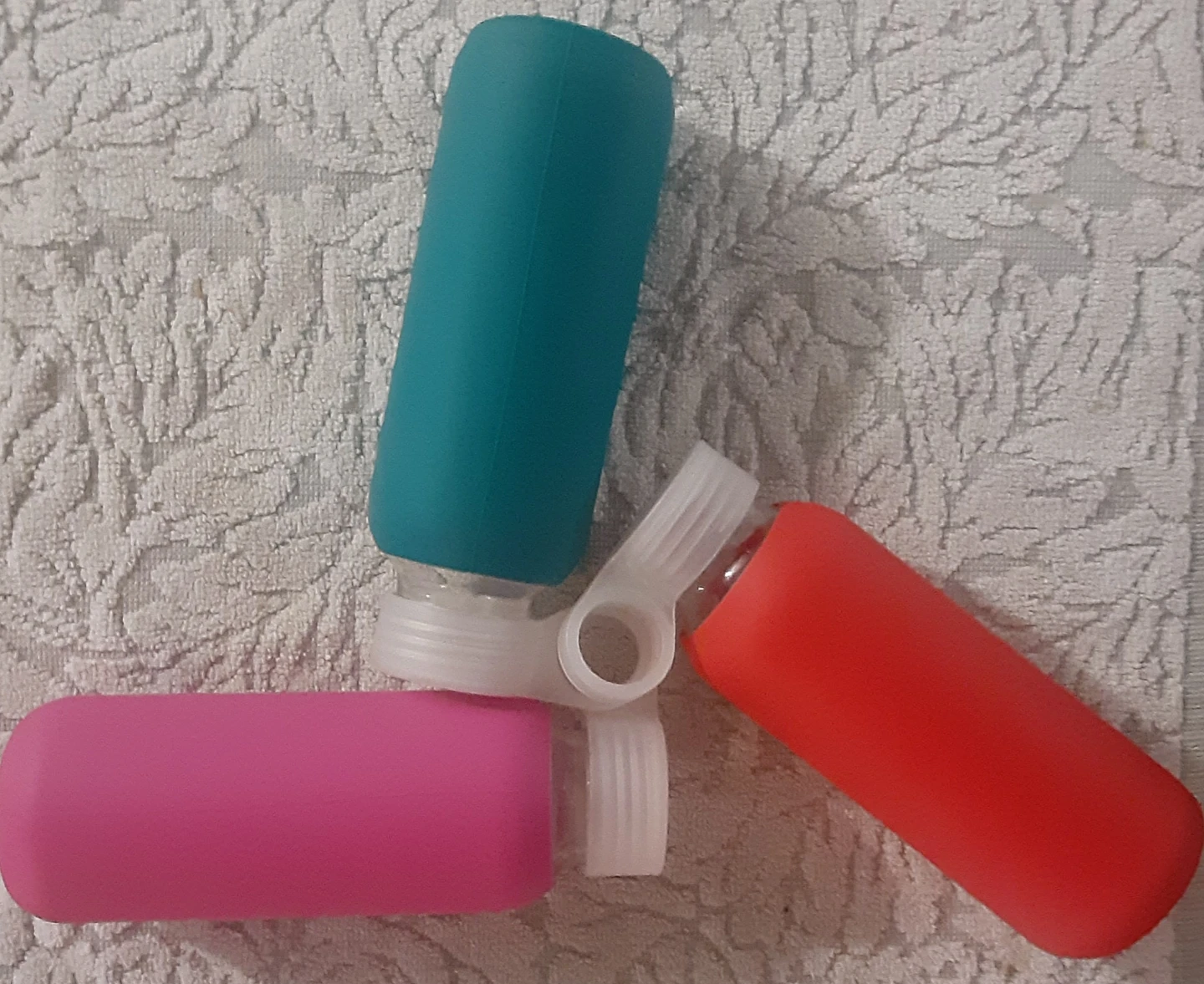 Set of 3 Glass Water Bottles with Silicone Sleeves - photo 3