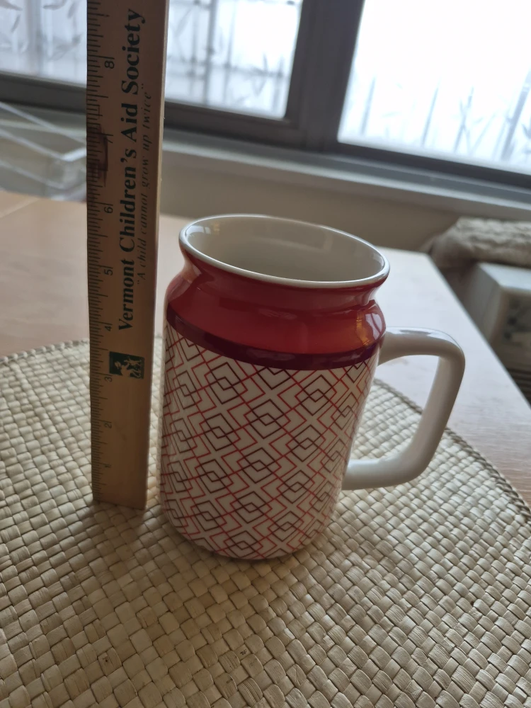 Red Geometric Pattern Mug / Vase  🏆 - photo 2